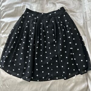 Worthington Black Polka Dot Circle Skirt